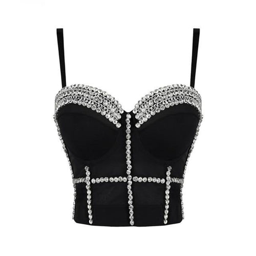 Dam Bustier Justerbara Remmar Pärldekorationer Bomull Rayon-1