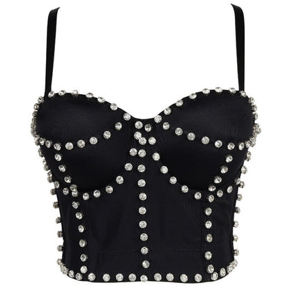 Dam Bustier med Pärlapplikation Justerbar Polyester-1