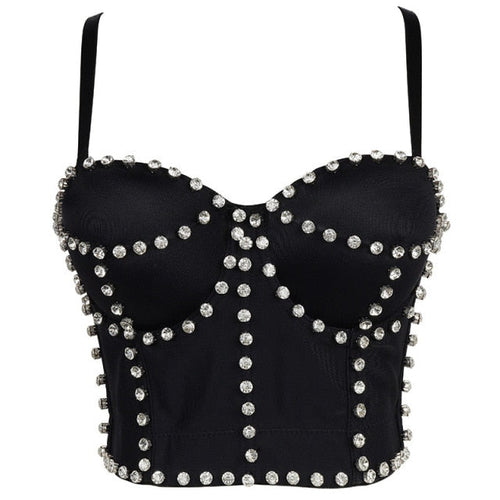Dam Bustier med Pärlapplikation Justerbar Polyester-1