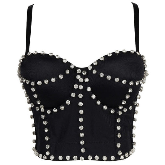 Dam Bustier med Pärlapplikation Justerbar Polyester-1