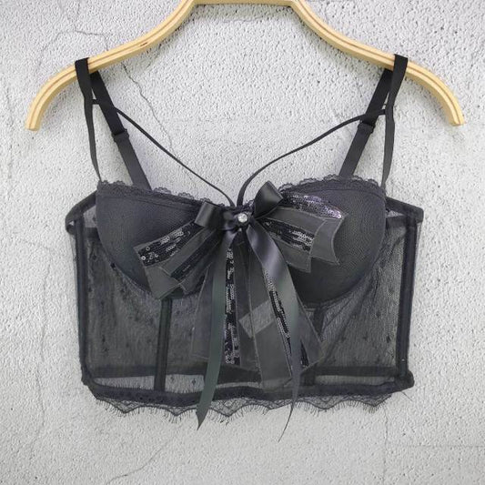 Dam Bustier Transparent med Bälte och Topp Detaljer Polyester Nylon-1