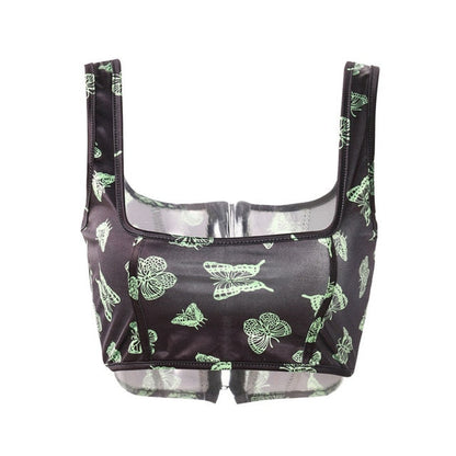 Variant image for Dam Crop Top Djurmönster Bomull Polyester med Dragkedja-2