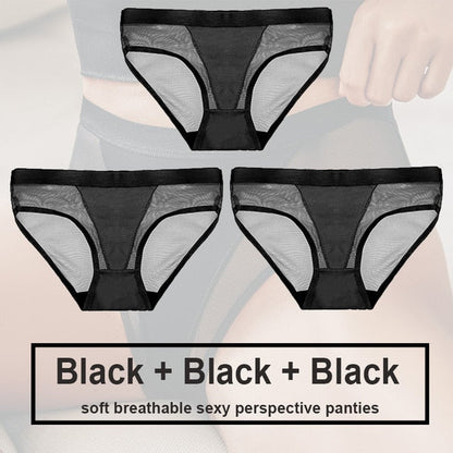 Variant image for Snygga Damunderkläder Set Låg Midja Transparent Material-22