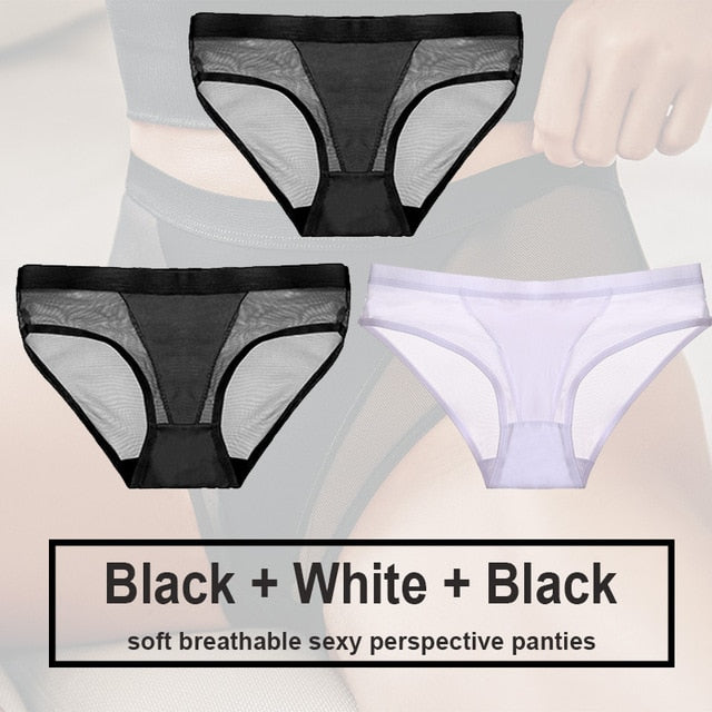 Variant image for Snygga Damunderkläder Set Låg Midja Transparent Material-15