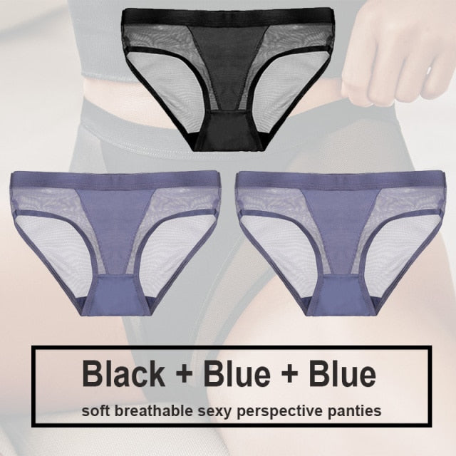 Variant image for Snygga Damunderkläder Set Låg Midja Transparent Material-9