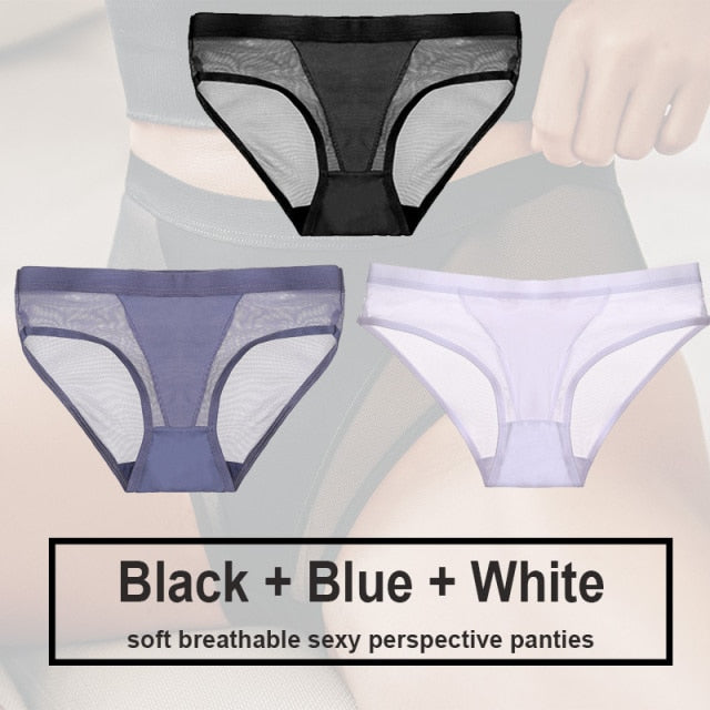 Variant image for Snygga Damunderkläder Set Låg Midja Transparent Material-10