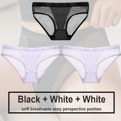 Variant image for Snygga Damunderkläder Set Låg Midja Transparent Material-11