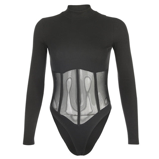 Dam Turtleneck Kropp Stretch Polyester-Spandex-1