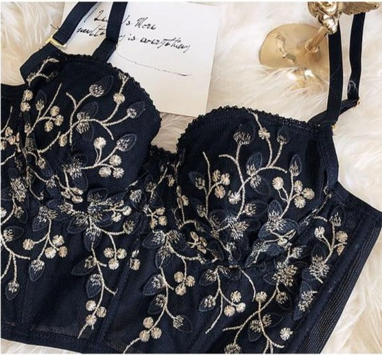 Dam BH-set Blommönster Sömlös Bomull Polyester-1