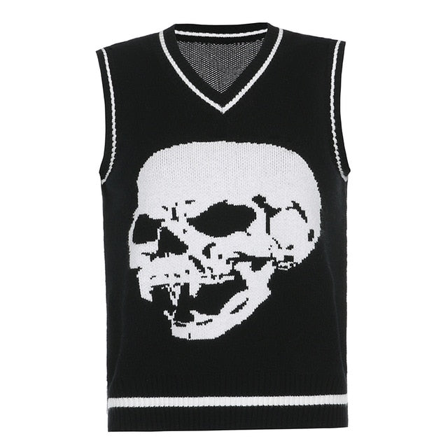 Variant image for Herr Tröja V-ringning Skull Motiv Akryl-9