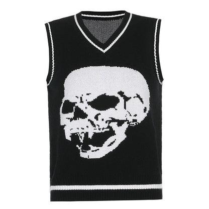 Variant image for Herr Tröja V-ringning Skull Motiv Akryl-9