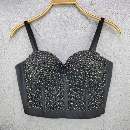 Dam Topp med Paljettapplikation Glittrig Bomull och Polyester-1