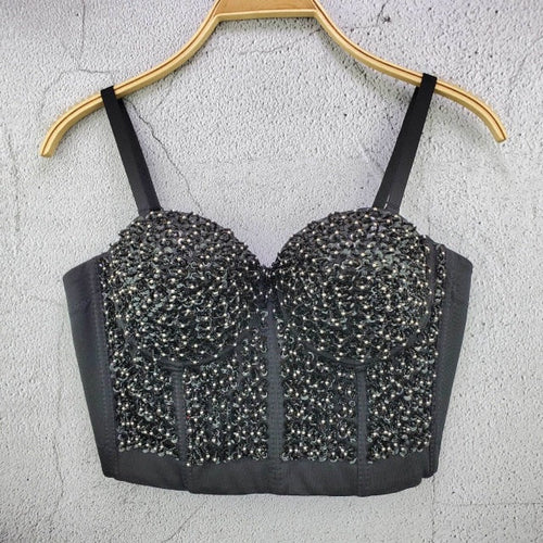Dam Topp med Paljettapplikation Glittrig Bomull och Polyester-1