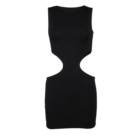 Dam Miniklänning Kroppsbetonad Utdrag Polyester Utan Ärmar-1