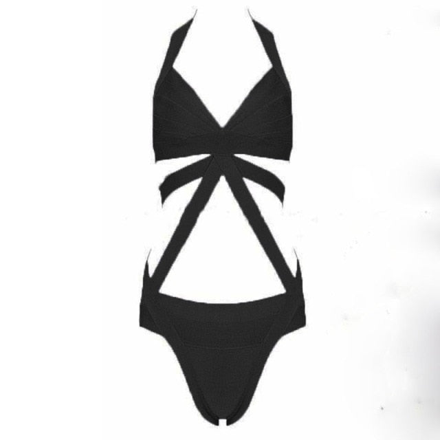 Dam Halter Teddy Nattkläder Sexiga Polyester Rayon-1