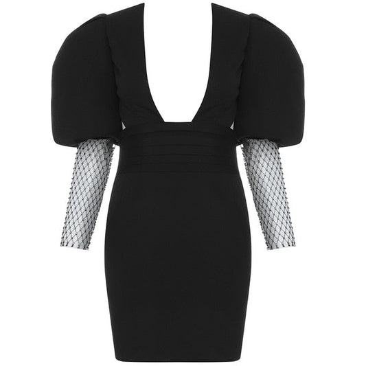 Kvinnors Miniklänning V-hals Diamantdekorerad Polyester Spandex-1