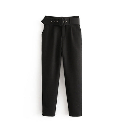 Snygga Byxor Dam Formell Ankelbyxor Polyester med Blixtlås-5