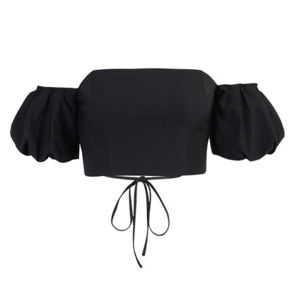 Variant image for Festtoppar Dam Snörningsdetalj Kort Ärmar Polyester-1