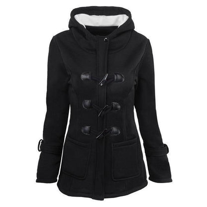 Dam Vinterjacka Modern Huva Varmt Foder-1