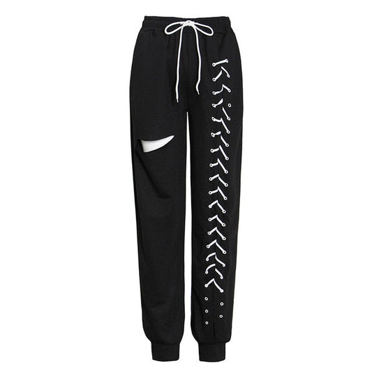 Herr Joggingbyxor Monokrom Polyester Loose Fit-1