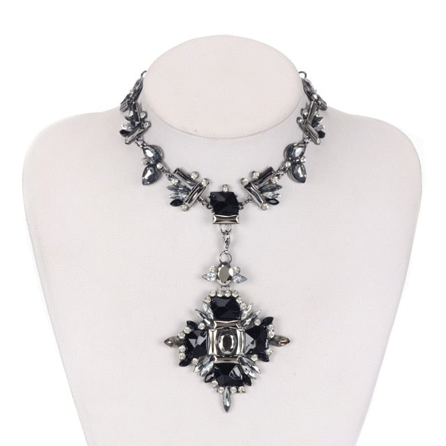 Variant image for Dam Choker Halsband Modern Geometrisk Design Zinklegering Kristall-2