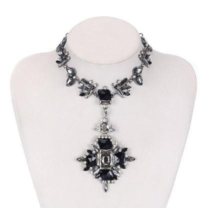 Variant image for Dam Choker Halsband Modern Geometrisk Design Zinklegering Kristall-2