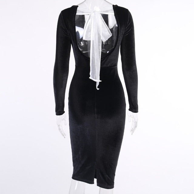 Kvinnors Midi Klänning Smal Passform Bomullspolyester-1