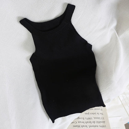 Dam Tank Top med Detaljer Polyester Regular Fit-1