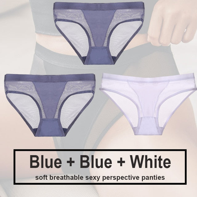 Variant image for Snygga Damunderkläder Set Låg Midja Transparent Material-21