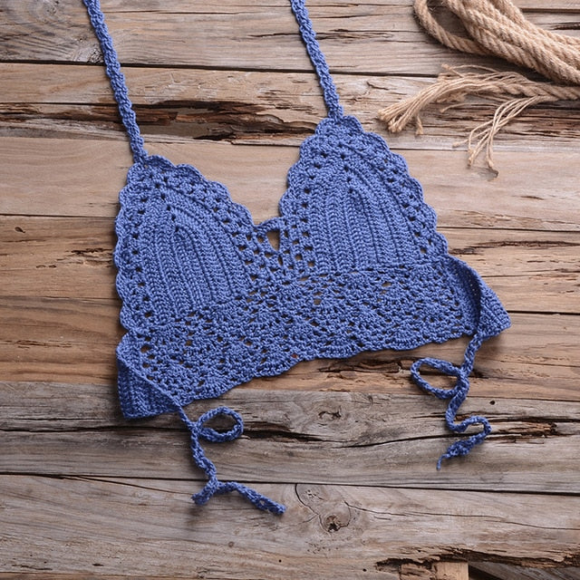 Variant image for Dam Tvådelad Virkad Bikini i Bomull för Strand och Pool-11