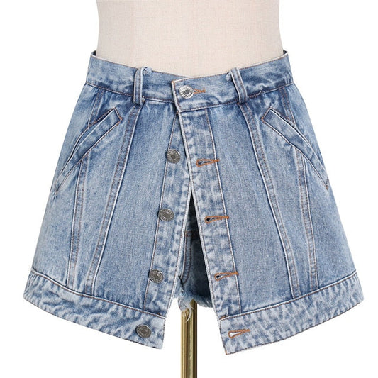 Dam Shorts Asymmetrisk Design Bomull Polyester-1