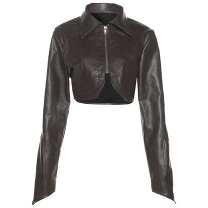 Kvinnors MIDI Klänning Syntetiskt Läder Modern Stil 7