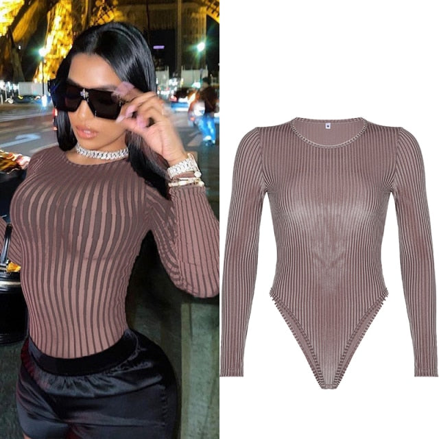 Variant image for Dam Bodysuit Turtleneck Transparent Mesh Polyester Smal Passform-4