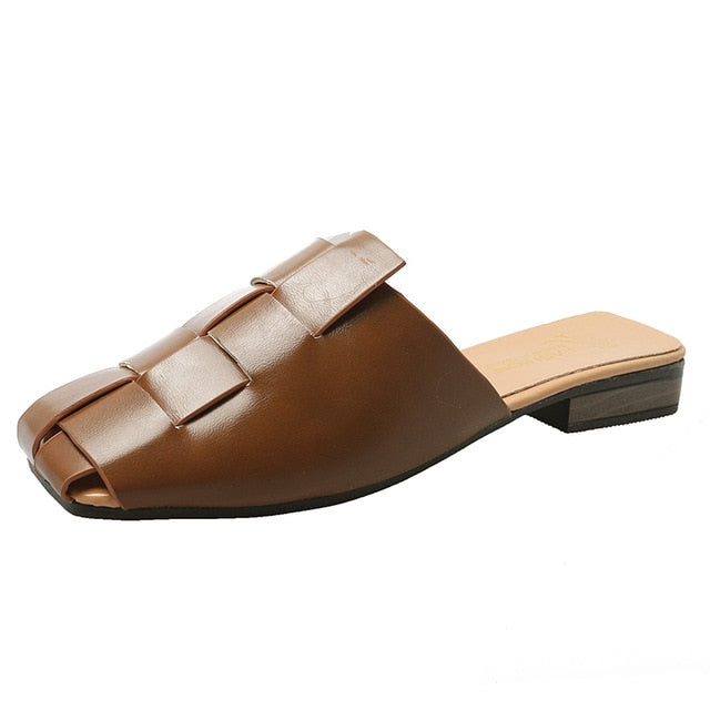 Variant image for Dam Mules Skor Retro Stil PU Material för Vardagsbruk-3