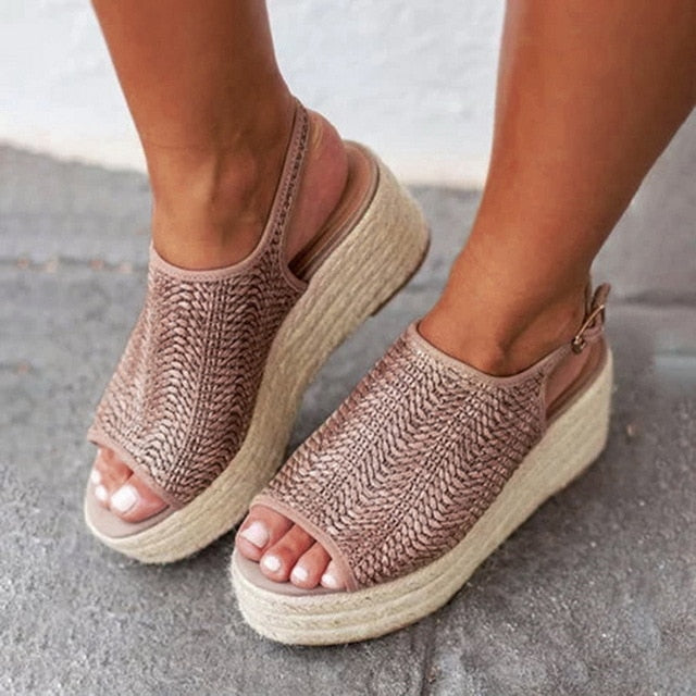 Variant image for Dam Sandaletter Med Klack i Mikrofiber och Plattform-3