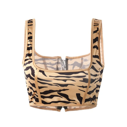 Variant image for Dam Crop Top Djurmönster Bomull Polyester med Dragkedja-3