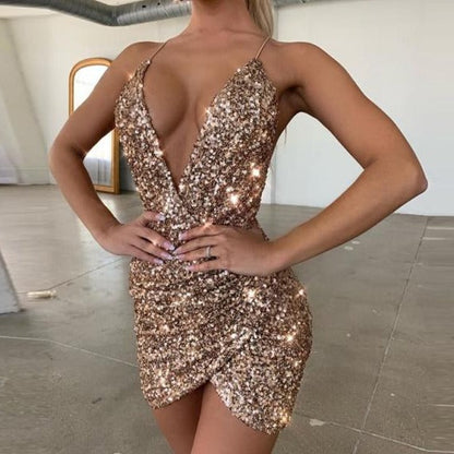 Variant image for Kvinnor Mini Klänning V-ringning Ryggfri Polyester Bomull-4