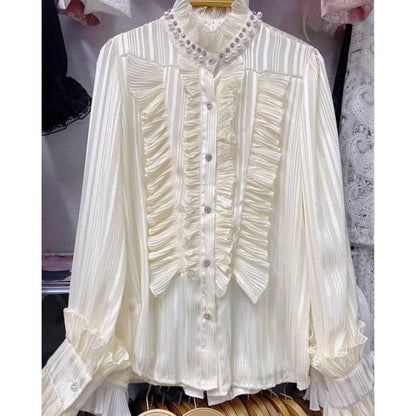 Variant image for Dam Blusklänning Turtleneck Chiffon med Ruffles-9