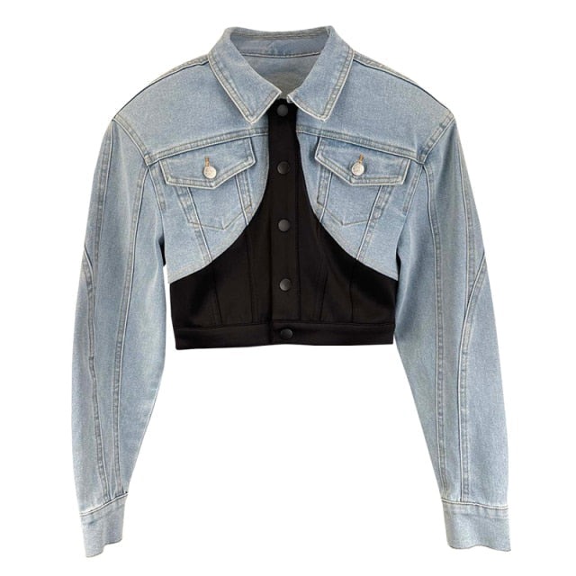 Smala Jeans för Damer med Klippta Dekorationer och PU-Läder – Hög Midja, Regelbunden Passform, Tvättad Denim 7