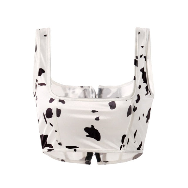 Variant image for Dam Crop Top Djurmönster Bomull Polyester med Dragkedja-4