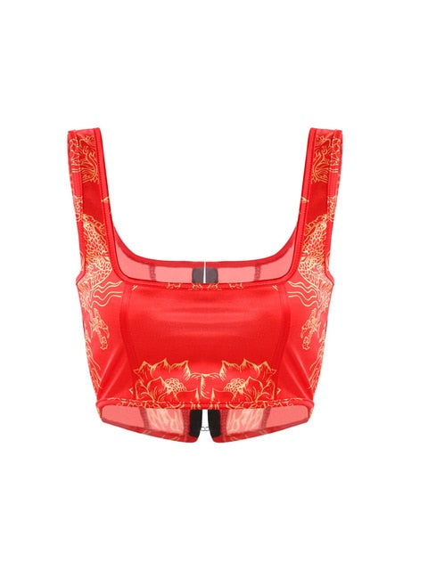 Variant image for Dam Crop Top Djurmönster Bomull Polyester med Dragkedja-5