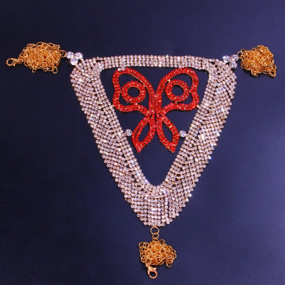 Kvinnor Kroppsmycken Geometriska Mönster Koppar Strass-4