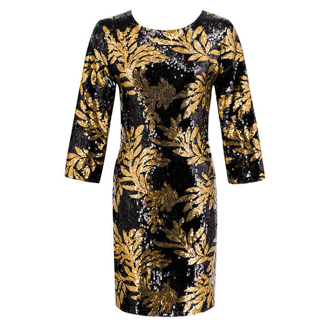 Variant image for Dam Miniklänning Glittrig Polyester Blommig-1