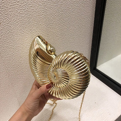 Axelväska Dam Skalformad Polyester med Kedjor 7