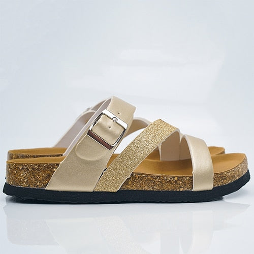 Variant image for Dam Sandaler Platta PU Läder med Glitterdetaljer-2