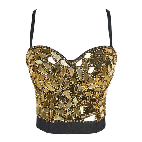 Dam Camisole Geometrisk Pärlskörd Spandex Polyester-1