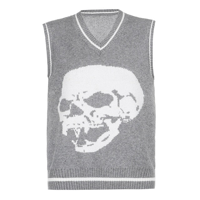Variant image for Herr Tröja V-ringning Skull Motiv Akryl-7