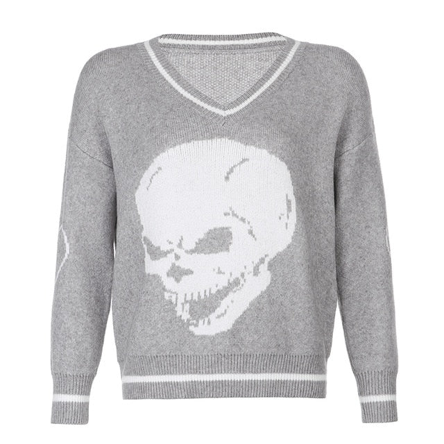Variant image for Herr Tröja V-ringning Skull Motiv Akryl-4