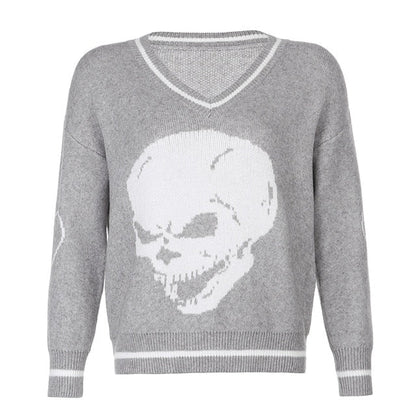 Variant image for Herr Tröja V-ringning Skull Motiv Akryl-4