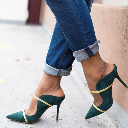 Variant image for Dam Skor Skarpin Gyllene Flock 9 cm Häl-1